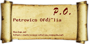 Petrovics Ofélia névjegykártya